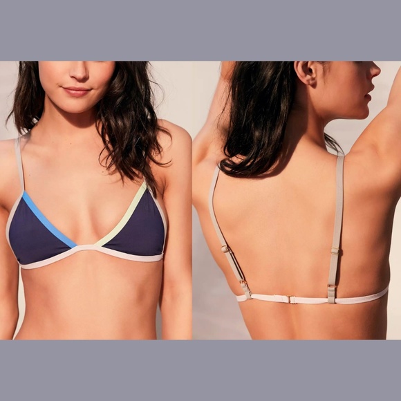 NWT Tavik [ Medium ]‎ Colorblock Jett Triangle Bikini Top in Blue - Picture 1 of 8